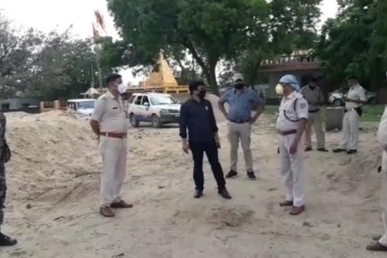 Illegal sand deposited in closed school campus in Seraikela