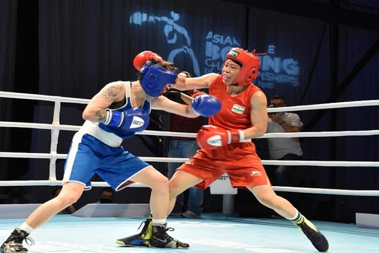 Asian Boxing Championships  Asian Boxing  ഏഷ്യന്‍ ബോക്സിങ് ചാമ്പ്യന്‍ഷ്  മേരി കോമിന് വെള്ളി  ഇഞ്ചോടിഞ്ച് പോരാട്ടത്തിനൊടുവിലാണ് താരം പരാജയപ്പെട്ടത്.