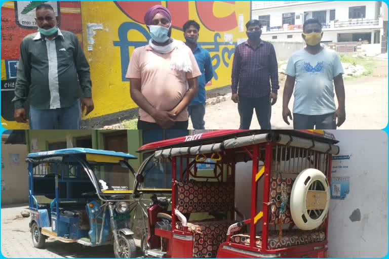 stopped-wheels-of-e-rickshaw-in-paonta-sahib-due-to-corona