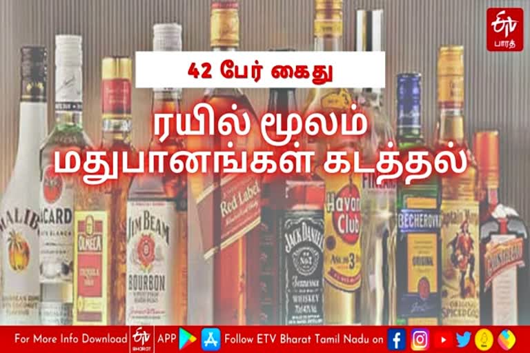 ரயில் மூலம் மதுபானங்கள் கடத்தல்