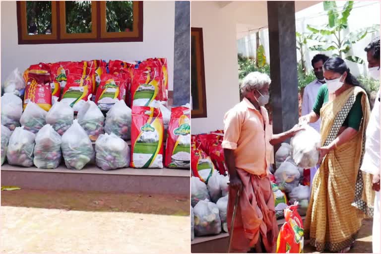 food supplies kit delivered  ഭക്ഷ്യധാന്യ കിറ്റുകള്‍ എത്തിച്ച് നല്‍കി ജനപ്രതിനിധി  ഭക്ഷ്യധാന്യ കിറ്റ്  കൊവിഡ്  ജനപ്രതിനിധി  covid  കൊവിഡ് സഹായഹസ്തം  ഡിവൈഎഫ്ഐ  രാജാക്കാട് ഗ്രാമപഞ്ചായത്ത്