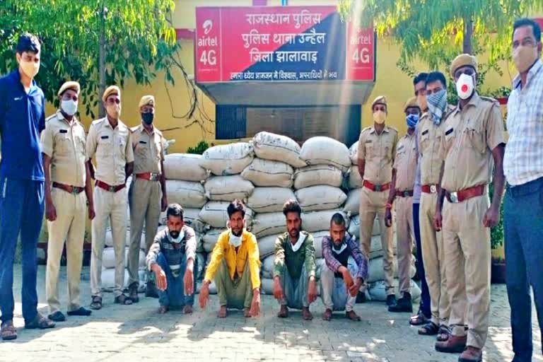 jhalawar news  crime news  theft of wheat  झालावाड़ न्यूज  गेहूं चोरी  क्राइम इन झालावाड़