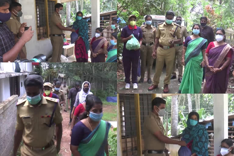 Nedumangad Janamaithri Police is providing relief to the people in the Covid crisis  Nedumangad Janamaithri Police  Covid  കൊവിഡ് പ്രതിസന്ധിയില്‍ കൈതാങ്ങായി പൊലീസും  കൊവിഡ്