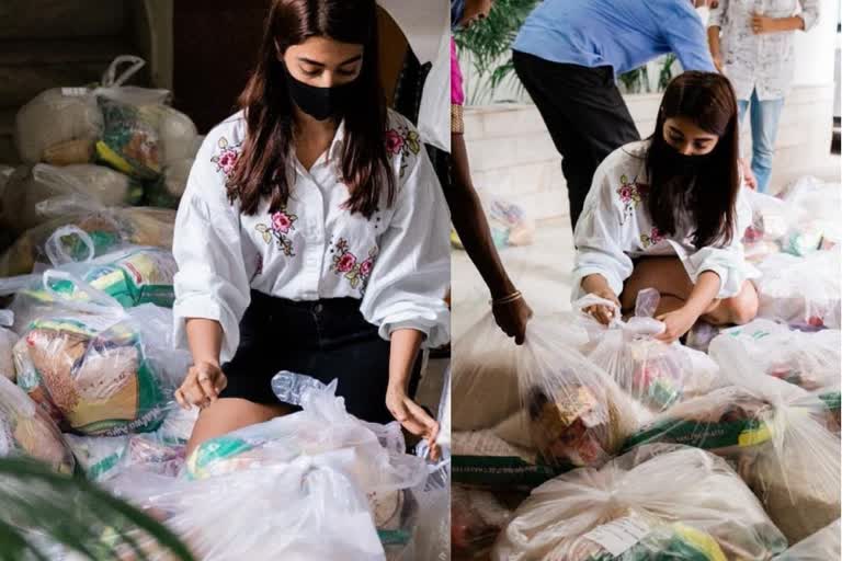 Pooja Hegde arranges food a month's rations for a 100 families