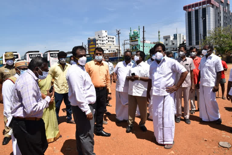 அமைச்சர் மூர்த்தி  ஆய்வு