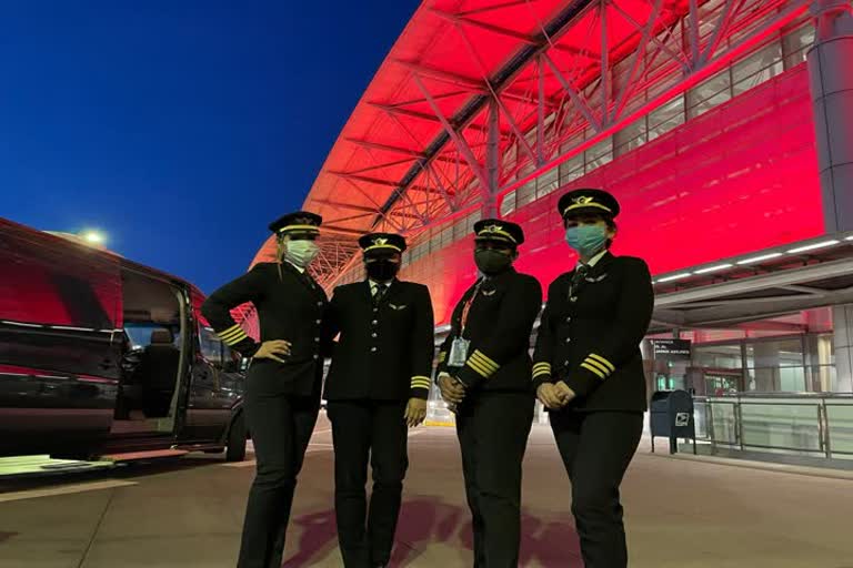 Inaugural San Franciso Bengaluru flight with all-women cockpit crew successfully lands at Bengaluru