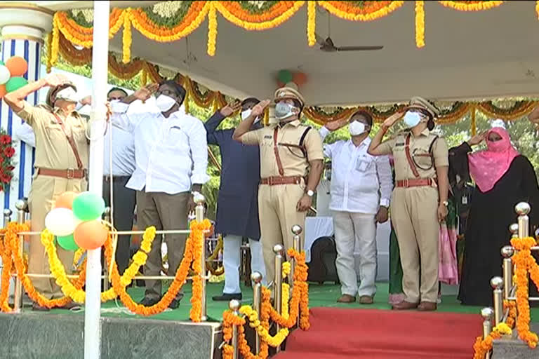 minister puvvada ajay kumar participated telanagana formation day celebrations at khammam