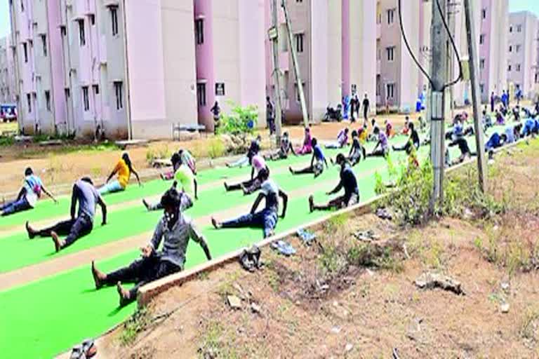 Practicing Yoga at Covid Care Centers