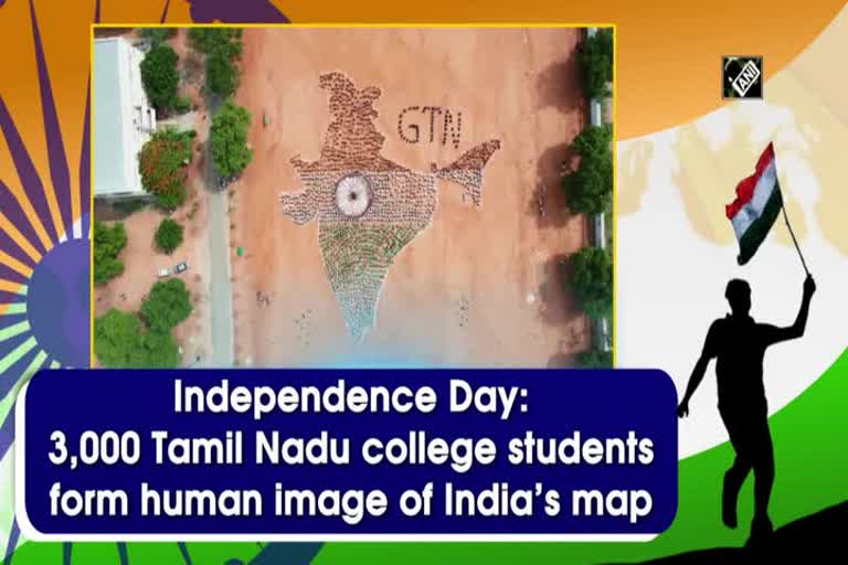 human image of india map on independence day