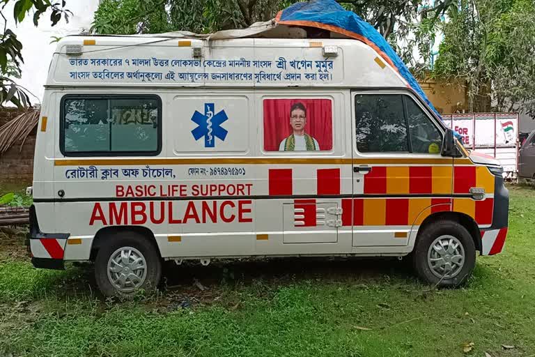 ambulance bought with the money given by MP is lying in mango orchard