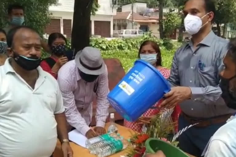 bucket distribution under solid waste management program in Coochbehar