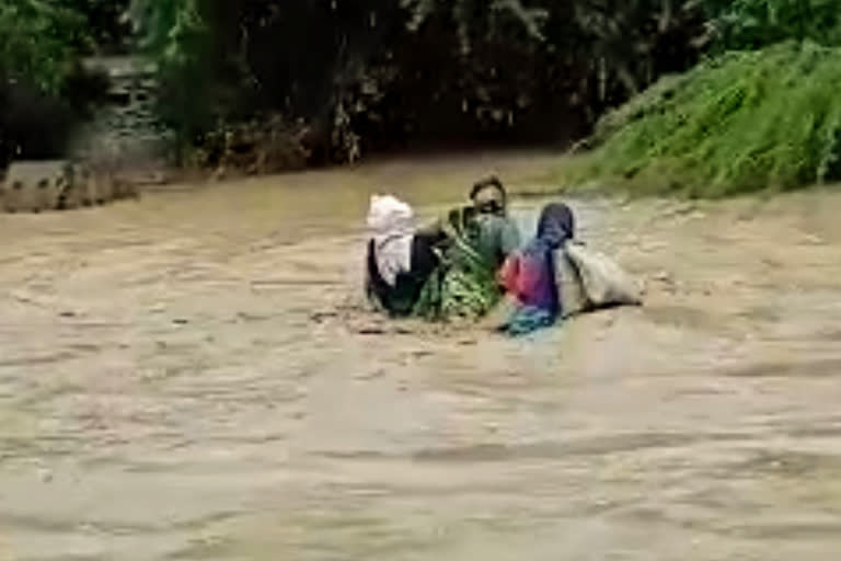 Dramatic Video Three womens washed away in flood saved by villagers in Sangli of Maharashtra  മുബൈ  മഹാരാഷ്‌ട്രയിലെ സാംഗ്ലി  വെള്ളപ്പൊക്കത്തിൽപ്പെട്ട് സ്‌ത്രീകൾ  പച്ചാപൂർ ഗ്രാമം