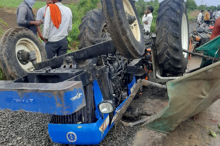 Two youths were killed when a tractor overturned on Nanded -Bhokar road