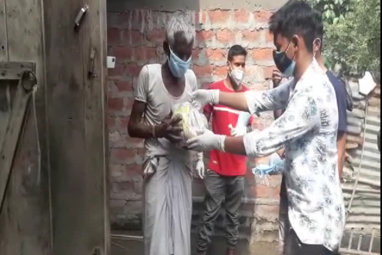 Students distributed food items and mask in Baihata