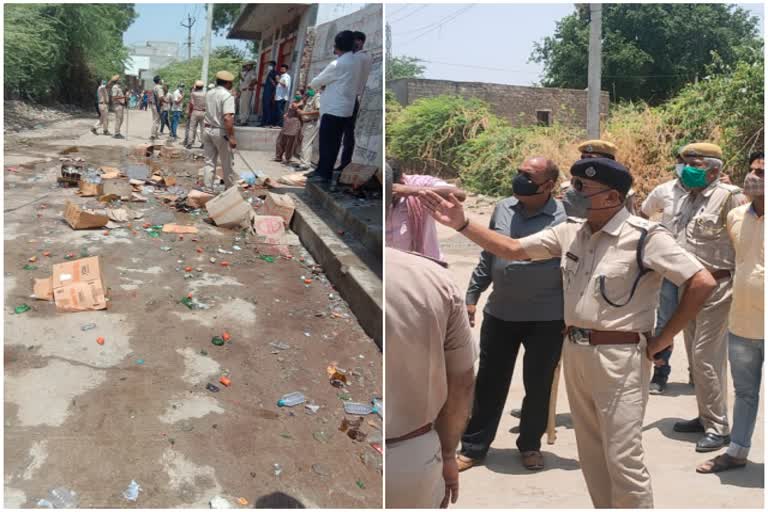 Jalore Police,  Stone pelting on police in Raniwara