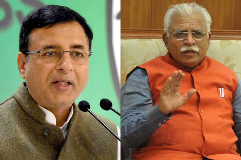 randeep surjewala targets manohar lal