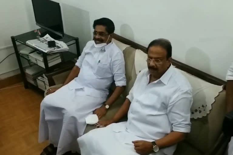 Appointed KPCC President met Mullappally  നിയുക്ത കെ.പി.സി.സി അധ്യക്ഷൻ മുല്ലപ്പള്ളിയുമായി കൂടിക്കാഴ്ച നടത്തി  കെ.പി.സി.സി അധ്യക്ഷൻ  മുല്ലപ്പള്ളി രാമചന്ദ്രൻ  കെ. സുധാകരൻ  ഇന്ദിരാഭവൻ  പാർട്ടി പ്രസിഡന്‍റ്  KPCC President