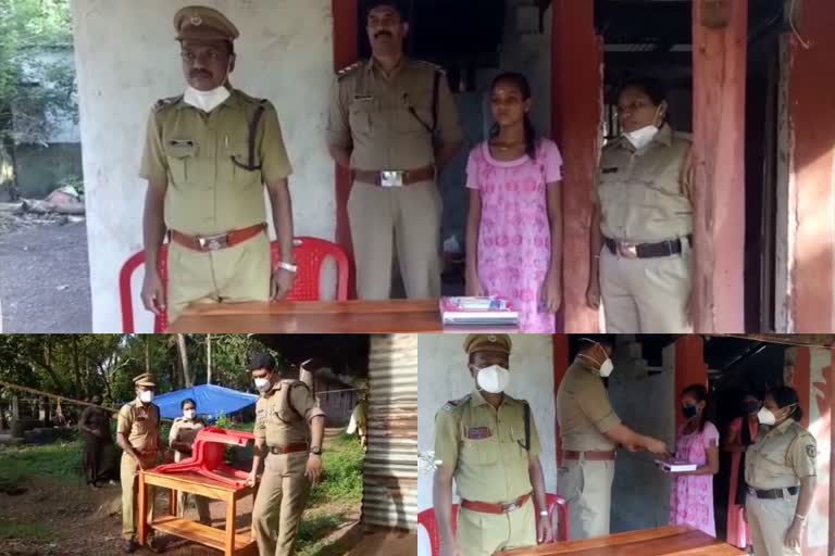 Janamyithri police  പരവൂർ ജനമൈത്രി പൊലീസ്  പഠനോപകരണങ്ങൾ  കൊവിഡ് പരിശോധന  പെരുമ്പുഴ യഷികാവ് കോളനി  പരവൂർ എസ്.എൻ.വി സ്കൂൾ  ഉഷാ സ്പോർട്‌സ് സ്‌കൂൾ  Paravur Janamaithri Police