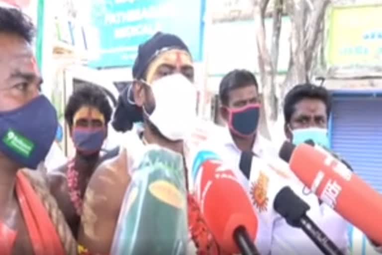 கரோனா விழிப்புணர்வு -  ஆட்சியர் விழிப்புணர்வு