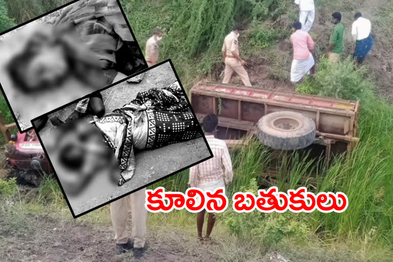 tractor overturned in an irrigation canal in Narayanpet district