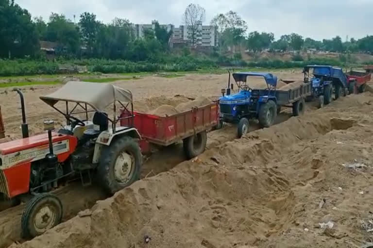 illegal sand mining in bilaspur