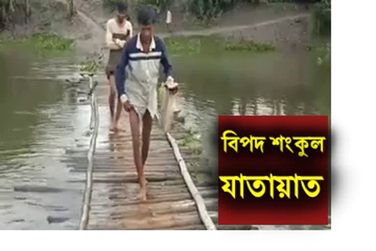 People in danger of being transported to Broken Bamboo Bridge in Bongaigaon