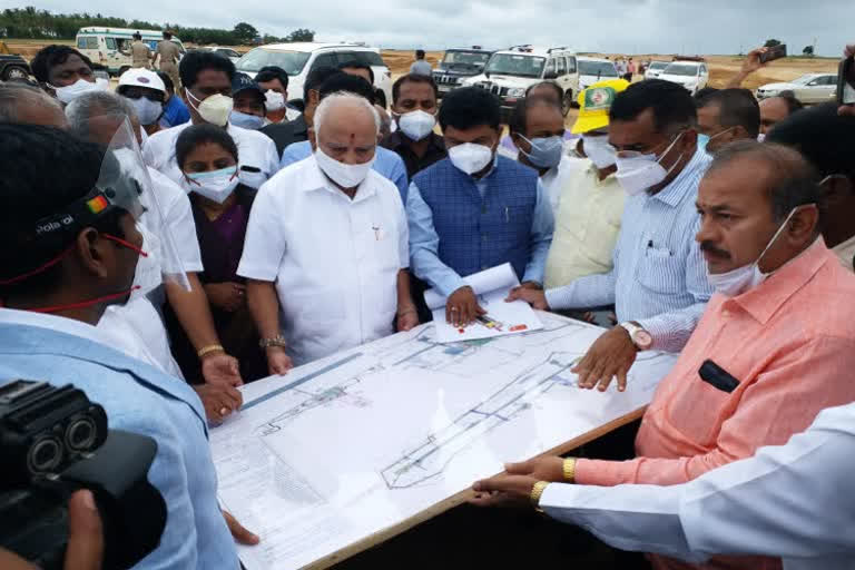 Shivamogga airport to be completed by next June says CM  ശിവമോഗ വിമാനത്താവളത്തിന്‍റെ നിര്‍മാണം 2022 ജൂണില്‍ പൂര്‍ത്തീകരിക്കുമെന്ന് കര്‍ണാടക മുഖ്യമന്ത്രി  ശിവമോഗ വിമാനത്താവളം  കര്‍ണാടക മുഖ്യമന്ത്രി  കര്‍ണാടക മുഖ്യമന്ത്രി വാര്‍ത്തകള്‍  ശിവമോഗ വിമാനത്താവളം നിര്‍മാണം  Shivamogga airport news  Shivamogga airport  Karnataka Chief Minister B S Yediyurappa  B S Yediyurappa