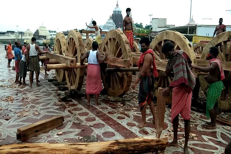 ତିନି ରଥରେ ଦଣ୍ଡା ପଡିବା କାର୍ଯ୍ୟ ଶେଷ