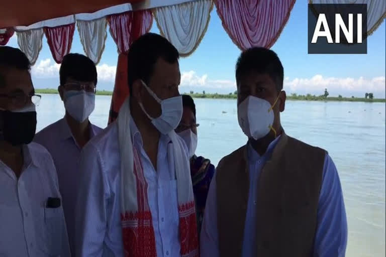 Pijush Hazarika reviews flood situation  preparation in Assam's Dibrugarh  വെള്ളപ്പൊക്ക സാധ്യതാ മേഖലകൾ  അസം ജലവിഭവ വകുപ്പ്‌ മന്ത്രി  പിജുഷ്‌ ഹസാരിക  preparation in Assam's Dibrugarh  Pijush Hazarika