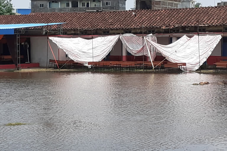 rain water entered the school