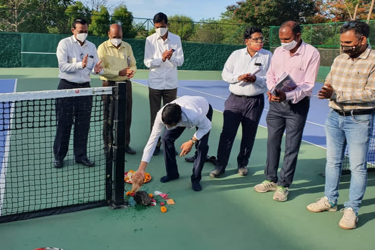 inauguration of two international standard lawn tennis courts-at-baramati-sports-complex