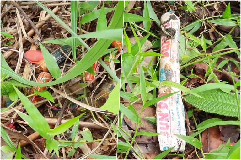 കൊല്ലത്ത് സ്ഫോടക വസ്തുക്കൾ കണ്ടെത്തി  Explosives found in Kollam pathanapuram  Explosives found  Kollam pathanapuram  സ്ഫോടക വസ്തുക്കൾ  സ്ഫോടക വസ്തുക്കൾ കണ്ടെത്തി