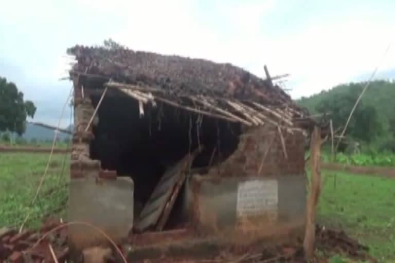 elephant destroy house in muniguda range of rayagada