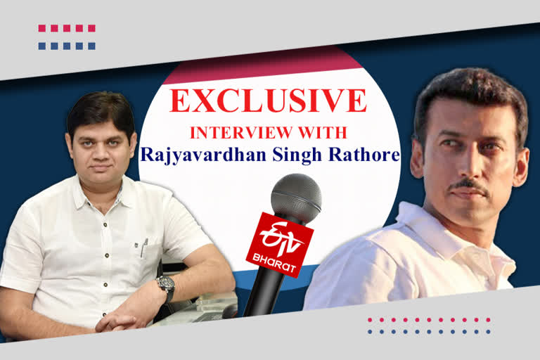 Rajyavardhan Singh Rathore exclusive interview with ETV Bharat