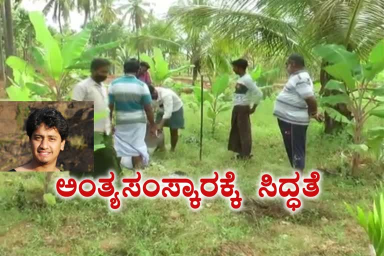 Preparations for the funeral actor sanchari Vijay