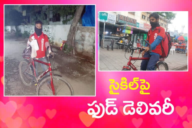 hyderabadi delivery boy on cycle