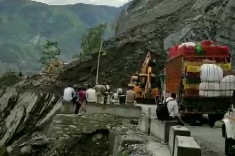 Traffic jam due to highway closure