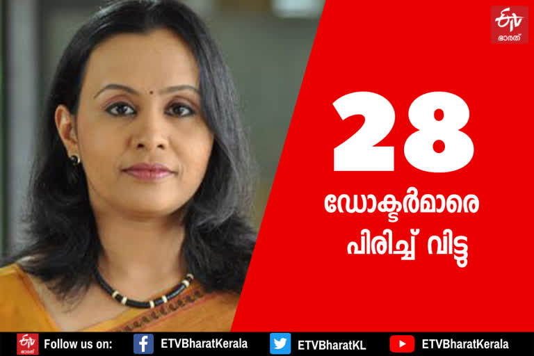 വീണ ജോർജ് വാർത്തകൾ 28 ഡോക്ടര്‍മാരെ പിരിച്ചു വിട്ടു അനധികൃതമായി വിട്ടു നിന്ന ഡോക്ടർമാരെ പിരിച്ചുവിട്ടു കൊവിഡ് വാർത്തകൾ ആരോഗ്യ വകുപ്പ് വാർത്തകൾ kerala covid news doctors suspended from service veena george news health department news kerala