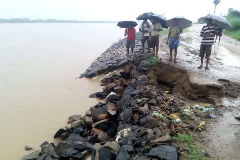 আউশগ্রাম লাগোয়া অজয় নদের বাঁধে ফাটল