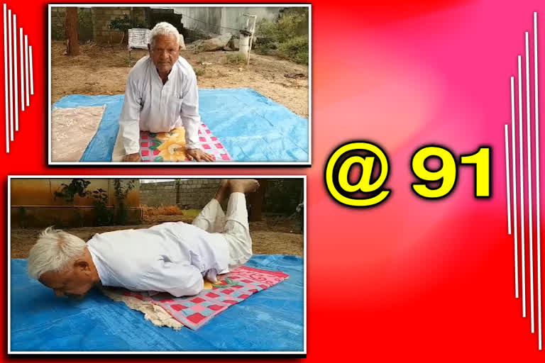 The 97 year old men  is also a yoga teacher in hyderabad