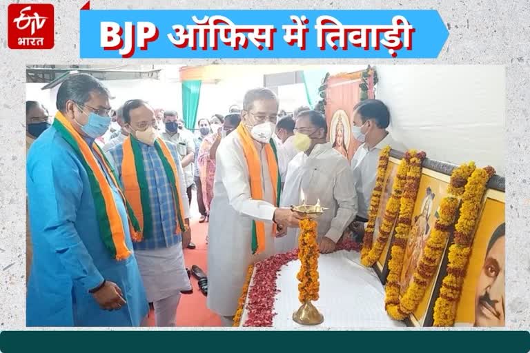 BJP मुख्यालय में घनश्याम तिवाड़ी, Rajasthan Politics