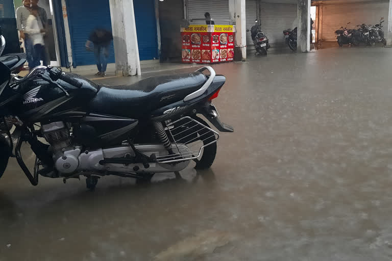 Water logging due to rain in Korba