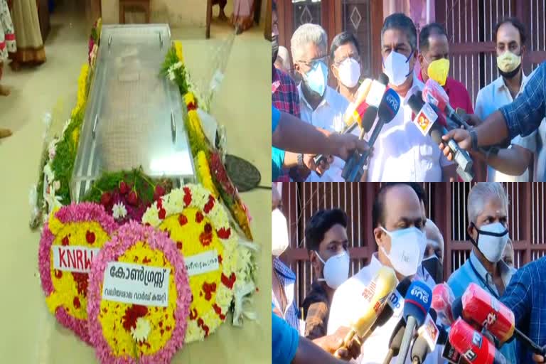 Saji Cherian  VD Satheesan  pay their last respects to Parashala Ponnammal  Parashala Ponnammal  പാറശ്ശാല പൊന്നമ്മാൾ  കർണ്ണാടക സംഗീതം