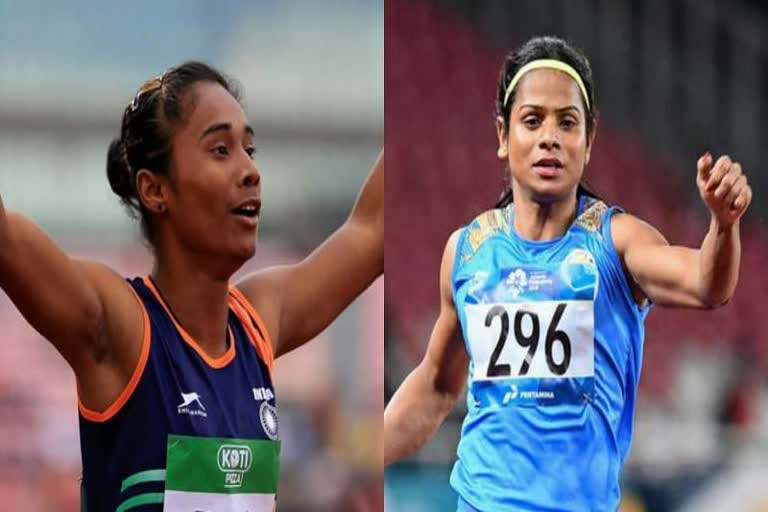 Dutee Chand  Hima Das  ടോക്കിയോ ഒളിമ്പിക്സ്  Olympic  ദ്യുതി ചന്ദ്  ഹിമ ദാസ്  Inter-State C'ship