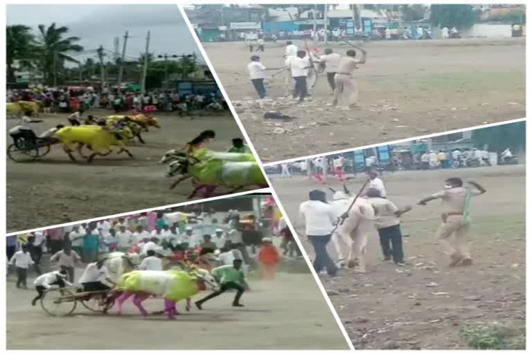 Farmers break the covid rules for kara hunnime celebration; Baton charge in kalaburagi district