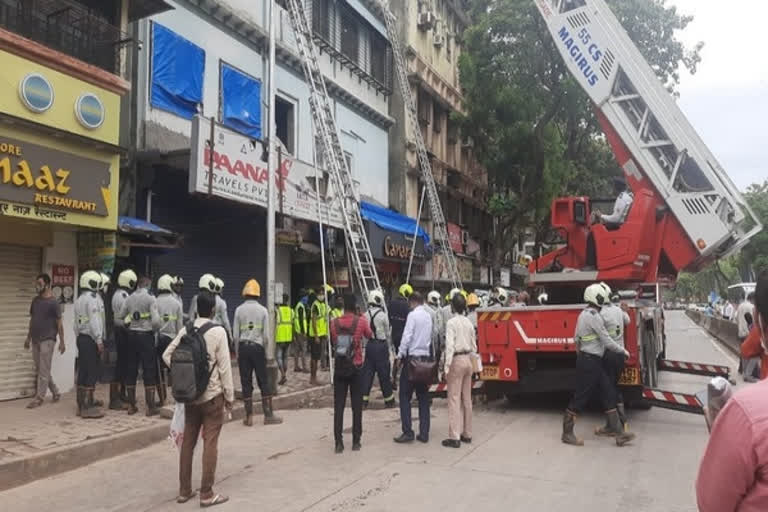 A portion of a building collapsed in the Fort area of Mumbai