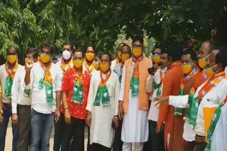 bjp krushak morcha protest in bhubaneswar