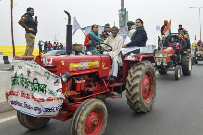 Farmers' protest against the farm bills in New Delhi.