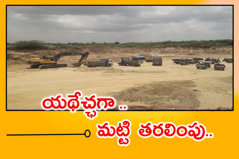 illegally moving soil from a pond in Katepally village Motakondaru Mandal Yadadri Bhuvanagiri District