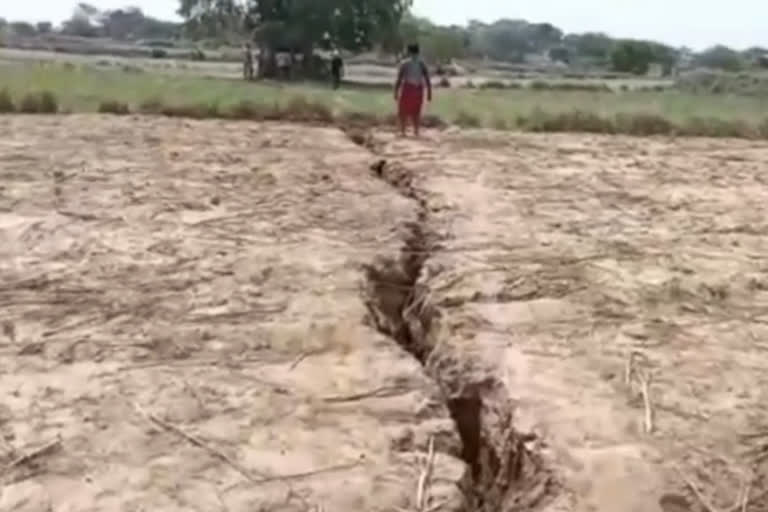 200 meter long  crack on land